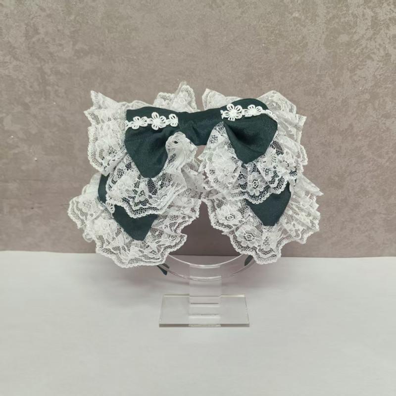 1 Stück Lolita Haaraccessoires Spitze Großes Schleifen-Haarband Lolita Kopfschmuck Tägliche Teeparty KC Mädchen Anzieh-Accessoires