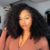 Halbperücke Afro Kinky Curly 3 in 1 Flip Over 16" #1B Hitzebeständige Synthetikfaser für Schwarze Frauen Sofort lieferbar
