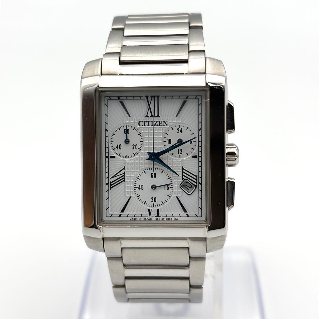 Used [Good Condition] Citizen Eco Drive Chronograph Square Type AT0560-51A