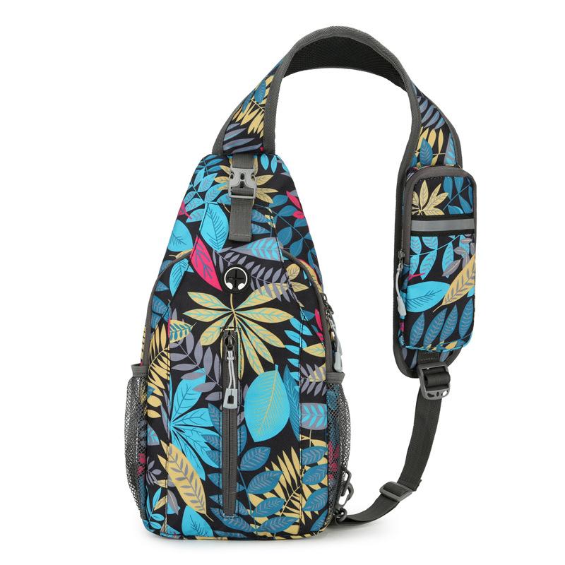 Men's Breast Bag Men's New Simple Multi-functional Sports Backpack Leaf Commuting Versatile Men's Breast Bag