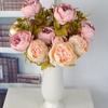 1pc,Realistic Peony Silk Flowers Champaign Color for Home Decor AndWeddings-DIY Craft and Bridal Bouquet - Indoor and Outdoor