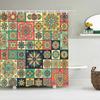 Bohemian 3D Shower Curtain, Indian Mandala Flower Green Blue Chic Color Modern Pattern Bathroom Fabric Home Decor Shower Curtain