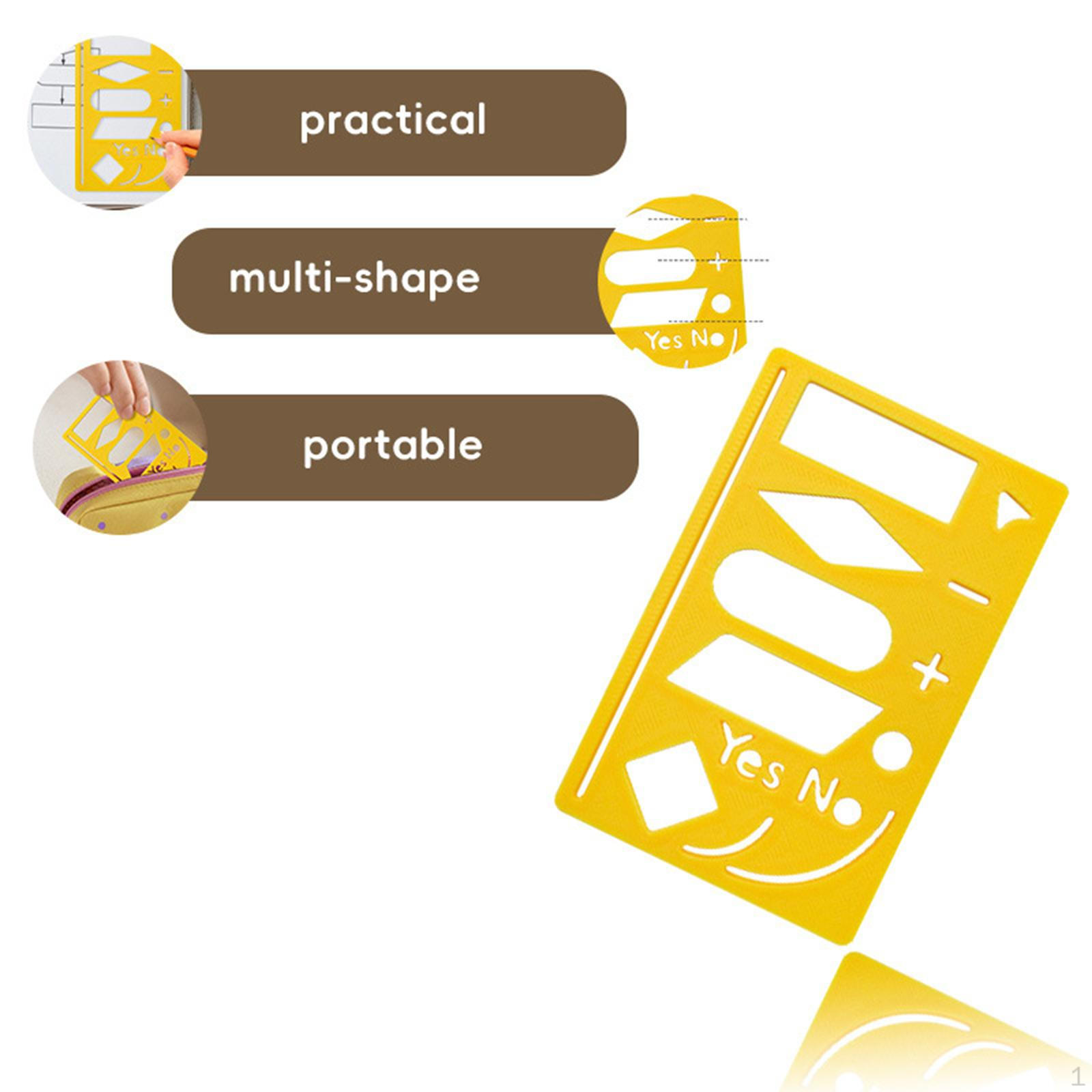chart Template Geometry Stencil Tool, Compact, Lightweight, Symbol Drafting Ruler