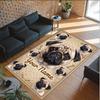Pug Theme Crystal Velvet Floor Rug Personalized Custom Name Text Warm Carpet Home Decoration