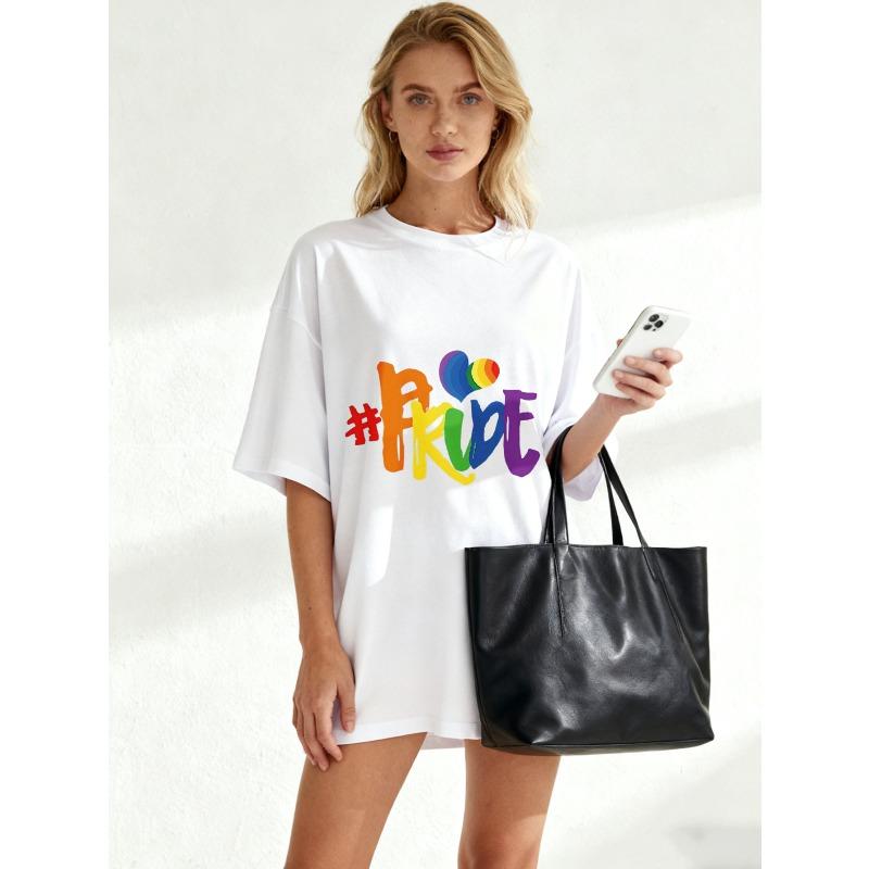 Black Oversized T Shirt With Rainbow Pride Print For Pride Parade And LGBTQ Celebration