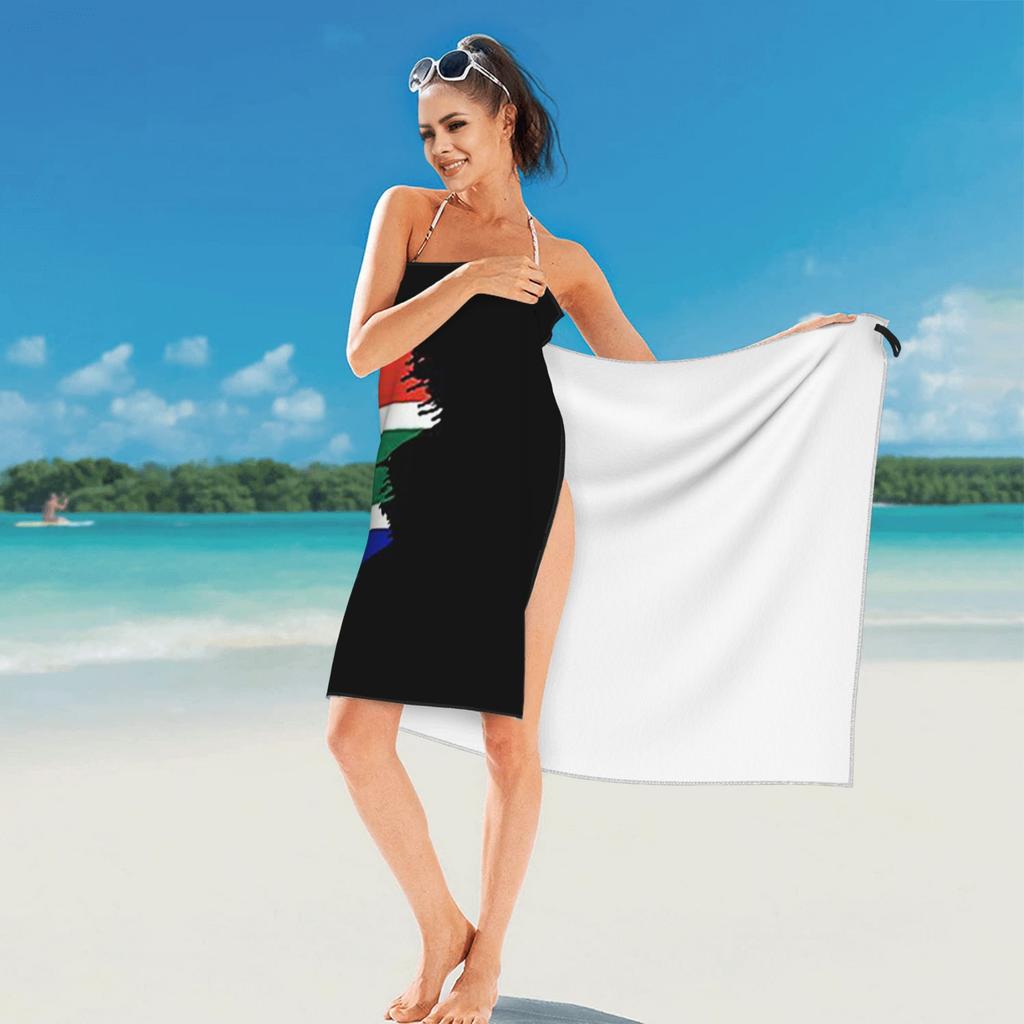 South African Springboks Flag Beach Towel Soft Microfiber Quick Dry Absorbent Quick Towels For Mountain Climbing