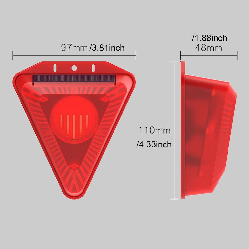 Solar Outdoor Alarm LED Flashing Warning Strobe Light 129 Decibels Dog Barking Sound Security Siren For Home For Villa For Farm