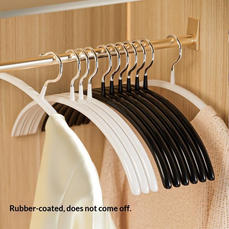 5Pcs Non-Slip Space Saving Clothes Hangers No Shoulder Bump Durable Sturdy Contour Metal Shirt For Coat Jacket Suit