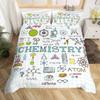 Science Theme Bedding Set Twin Boys Girls Science Formula Print Back To School Duvet Cover Math Chemical Style Comforter Cover