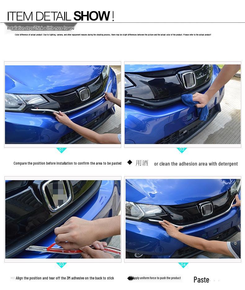 14-17 New Fit Center Grille Trim and Modification Bright Strip