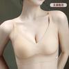Traceless steel rim underwear women's jelly glue vest, pull and close secondary breasts, small breasts gather and show large fixed cup bra cover