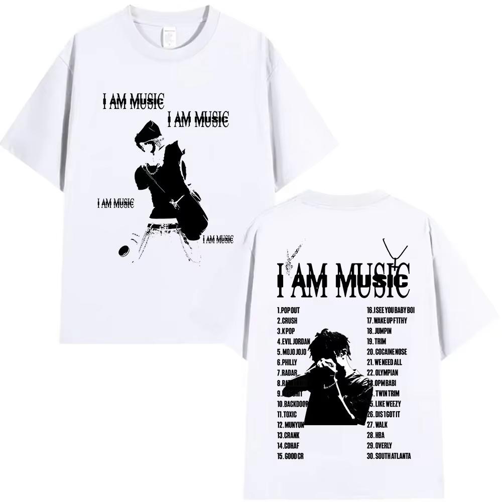 Rapper Playboi Carti I AM MUSIC Tour 2025 Merch T Shirt Men's Gothic Hip Hop Clothing T-shirts Punk Short Sleeve Cotton T-shirts