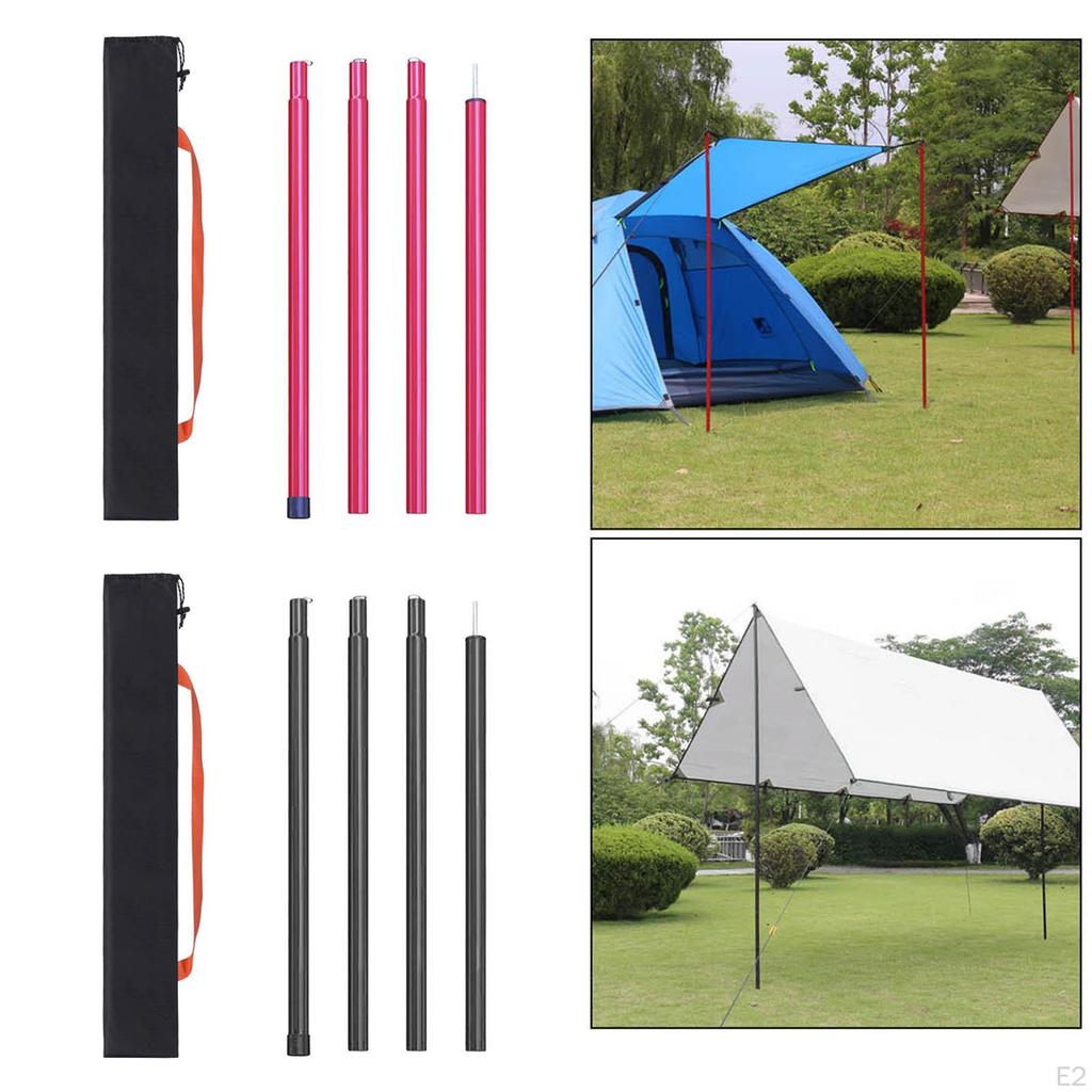 2M Tent Tarp Poles Set Folding Adjustable Heavy Duty Metal Accessories for Headroom Canopy