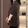Warm Knitted Plus Size Round Neck Sweater for Middle-Aged & Elderly Women - Fashionable Autumn/Winter Top