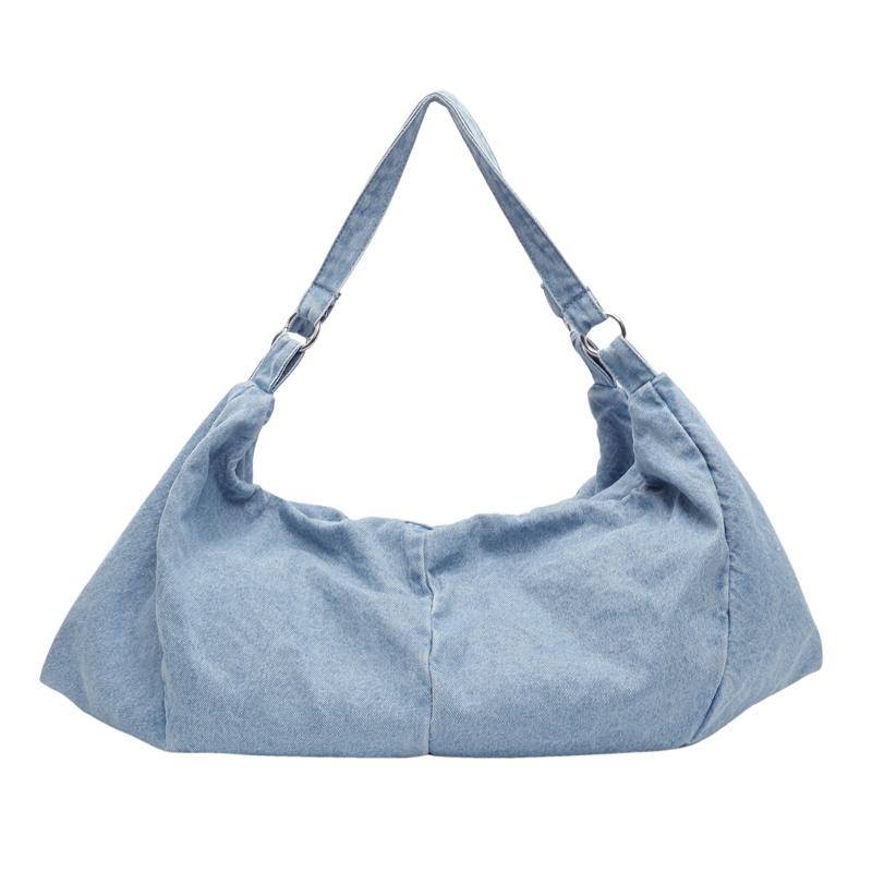 Zipper Monochromatic Women's Crossbody Bag  High-quality Denim  High Capacity  Swinging Shoulder Bags  New