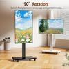 Suport TV Portabil cu Roți, Reglabil pe Înălțime, cu Portret Rotativ pe Peisaj, Suport TV Mobil pentru Televizoare Plate și Curbate de 10"-42"