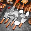 Stainless Steel Wood Handle Multi-Use Cooking Spatula: Teppanyaki, Griddle, Slotted, Steak, Triangle, Pizza, Cake, Pancake Spatula