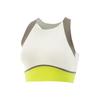 Comfortable Simple Versatile Color Block Breathable Sports Bra Women Underwear Mother-Of-Pearl-White Palm-Brown Bamboo-Green AUBV038-1