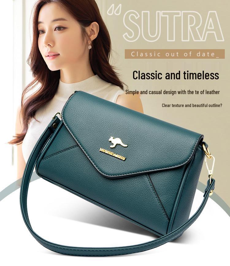 Women's 2024 Korean Style Soft Leather Multi-Layer Handbag - Versatile, Large Capacity, Casual Single Shoulder or Crossbody Bag