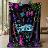 Graffiti LOLPrinted Flannel Blanket Cozy Skin-Friendly Warm Throw for Couch Bed Indoor Daily Use