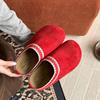 2025 New Imitation Velvet Splicing Casual Slippers Solid Color Thick Bottom Non-slip Warm Cotton Slippers Women