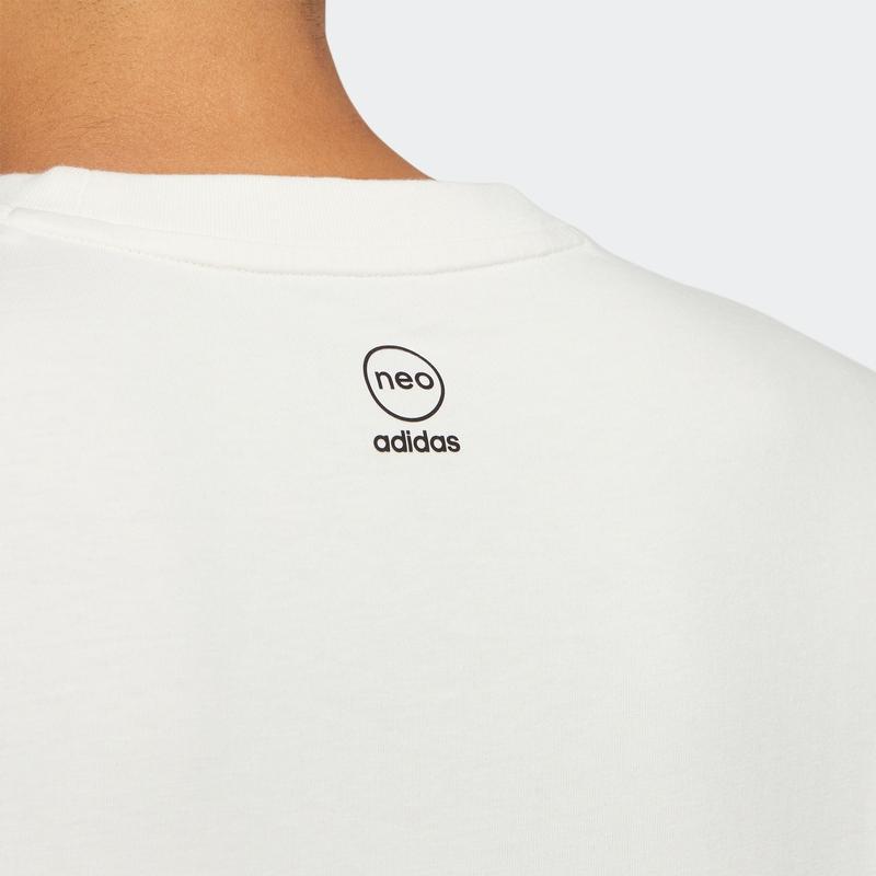adidas Neo Gradient Logo Print T-Shirt Men Tops White HS8834
