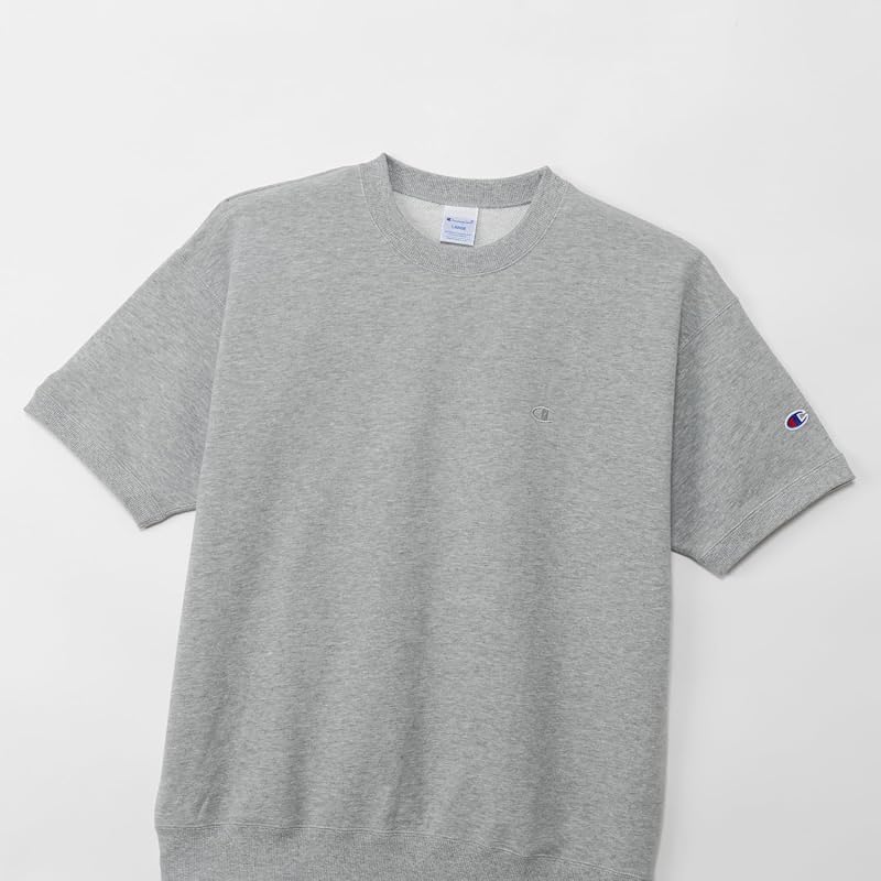 [Champion] Short-sleeved Sweatshirt with Embroidered Logo, Crewneck Style, BASIC C8-D011Z-070-L