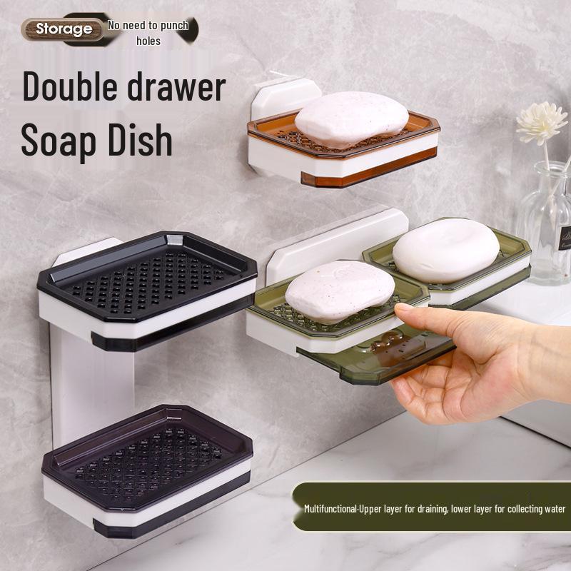 Luxury Double-Layer Soap Dish with Drainage