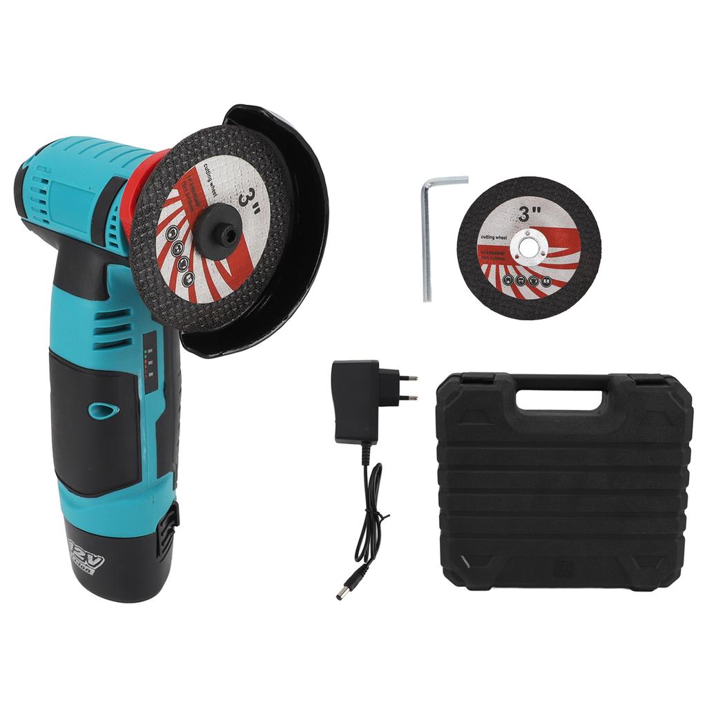 3in Angle Grinder Cordless Electric Grinding Tool 12V Handheld 1500mAh Light Weight Mini Grinder