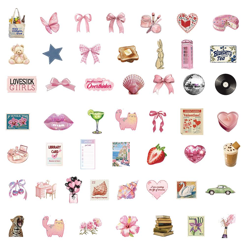 10/30/50pcs INS Style Cartoon Aesthetic Stickers DIY Stationery Phone Notebook Laptop Waterproof Cute Decoration Sticker Kid Toy