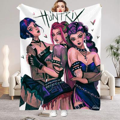 Punk Huntrix Deka K pop Lovci démonů Zoey Rumi Mira Měkká Hřejivá Přehoz Děti Obývací pokoj Pohovka Gauč Postel Vánoční dárky