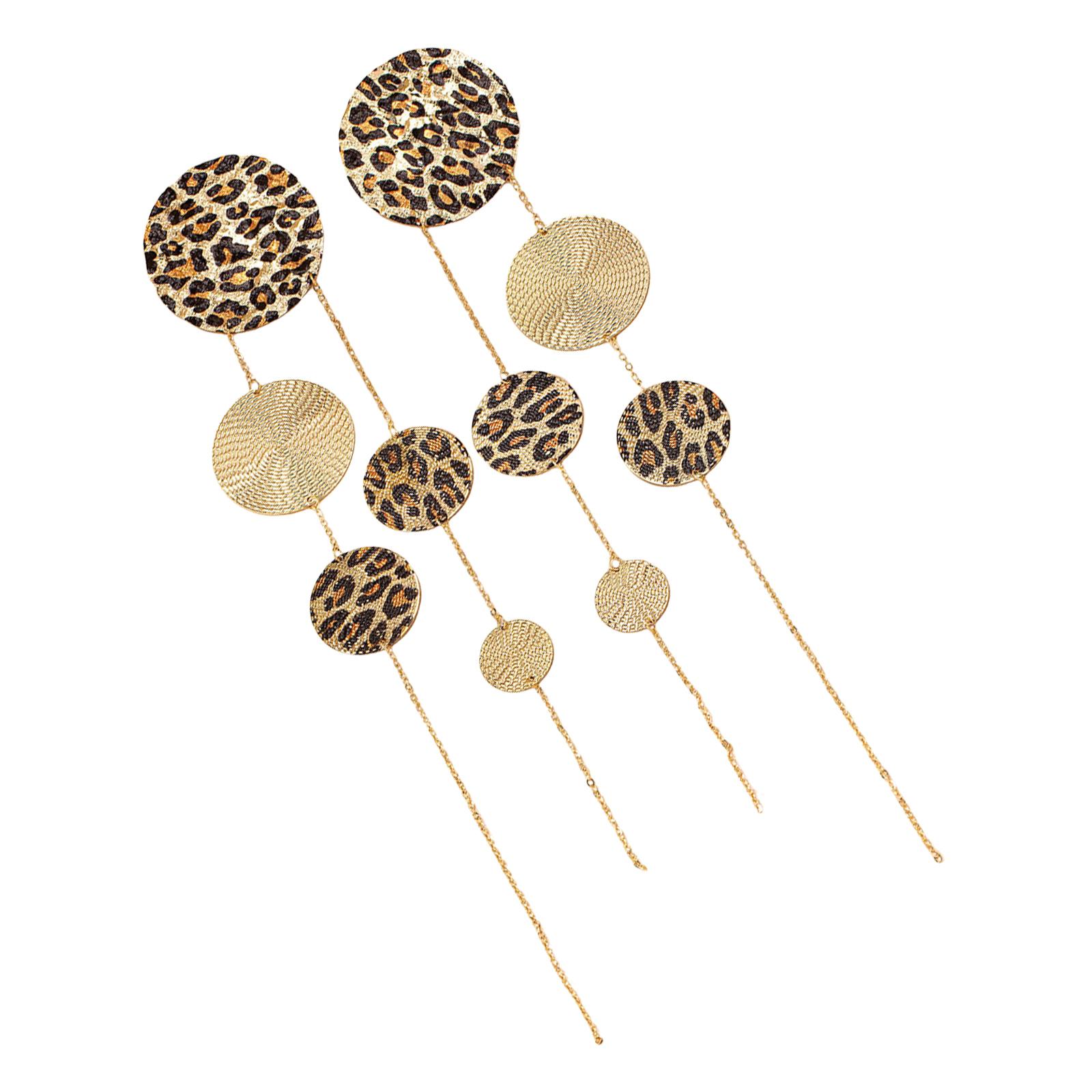 

Модные серьги-кисточки с дисками и леопардовым принтом для женщин и девушек, богемные эффектные украшения, подарки из гипоаллергенного сплава A
