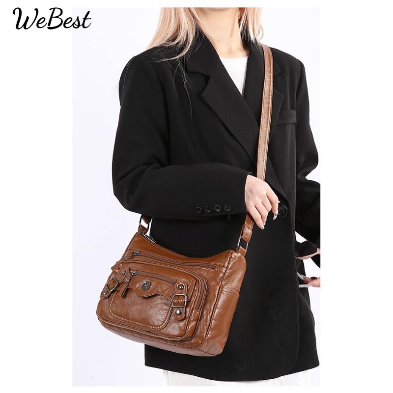 

Large Capacity Lightweight Crossbody Shoulder Bag коричневий