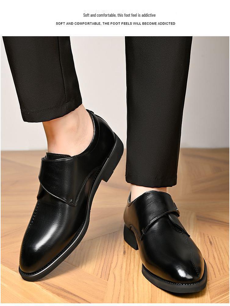 Men's Pointed Toe Cowhide Leather Shoes: Genuine Casual & Business Formal, British Style - Black/Brown, 2025.