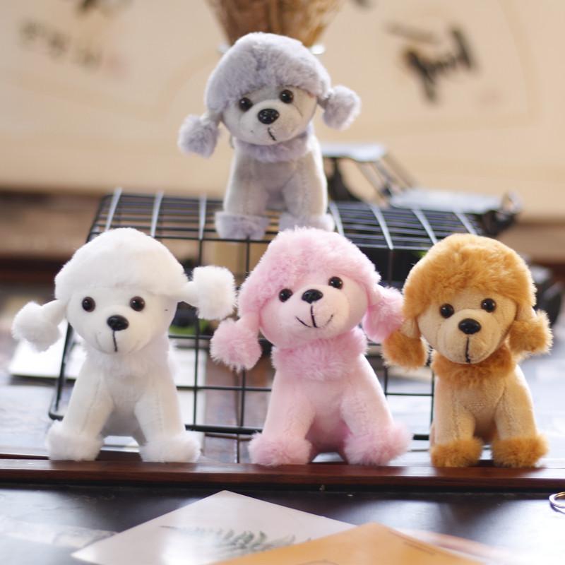 Cute Teddy Dog Plush Toy Ultra-soft Short Plush In White Pink Brown And Gray
