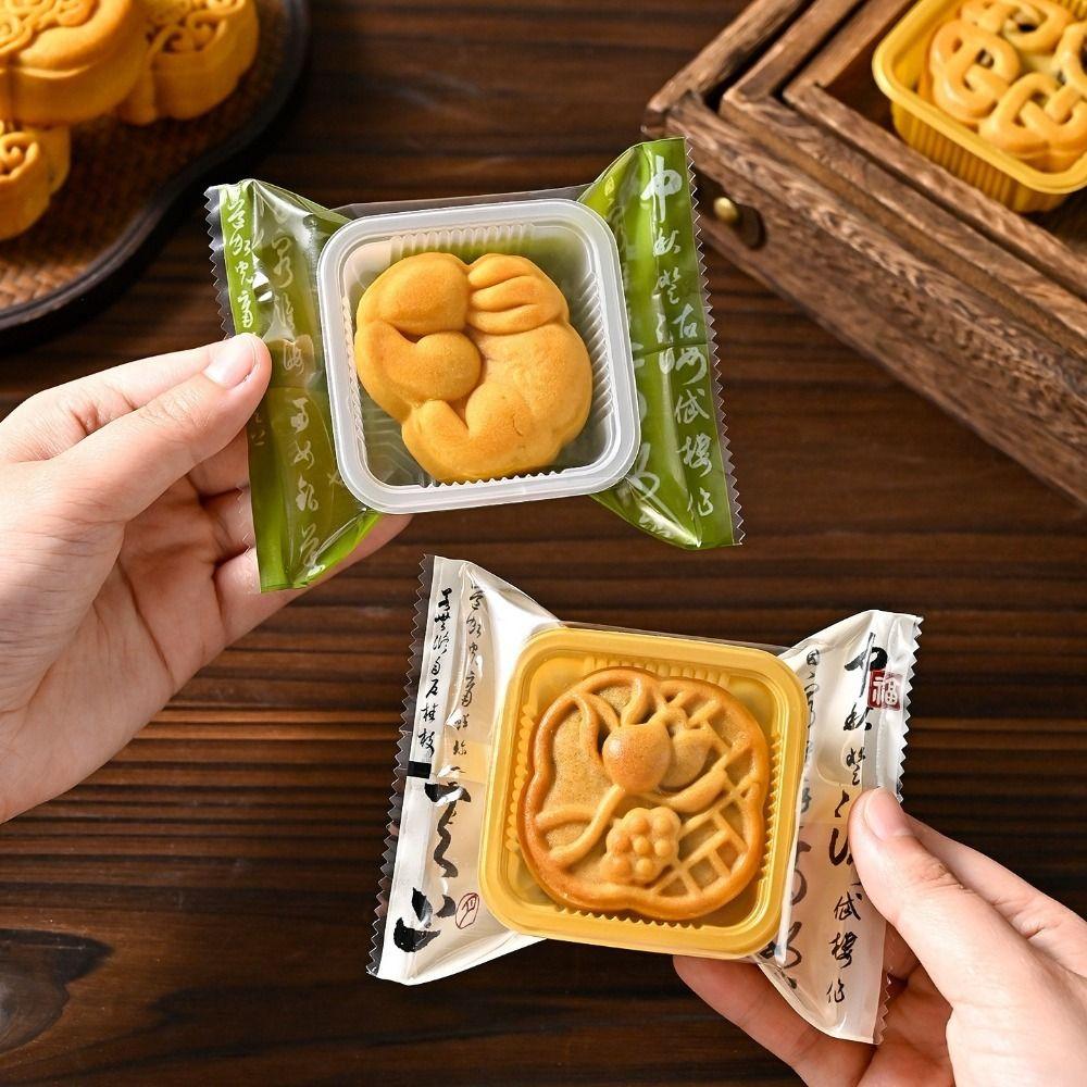100PCS Transparent Mooncake Bags Chinese Style Machine Seal Bags Food Storage Bags Egg Yolk Crisp