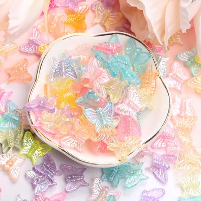 Home Kitchen Handmade Crafted AB Color Bracelet Neacklce Making DIY Accessories Multicolor With Hole 200PCS 13*16mm Butterfly Beads Acrylic Crystal