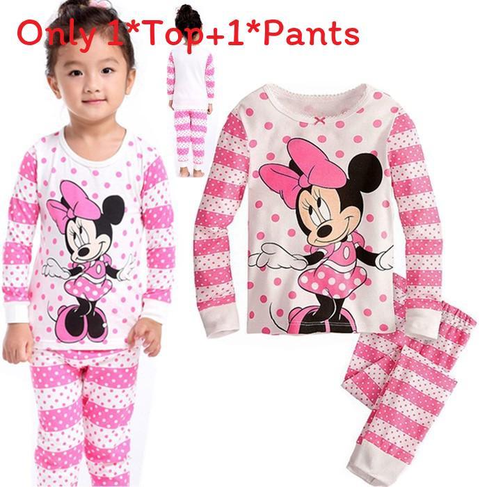 Mickey Minnie Mouse Girls Pajama Set With Cotton Fabric And Warmth For Sleepwear Comfort
