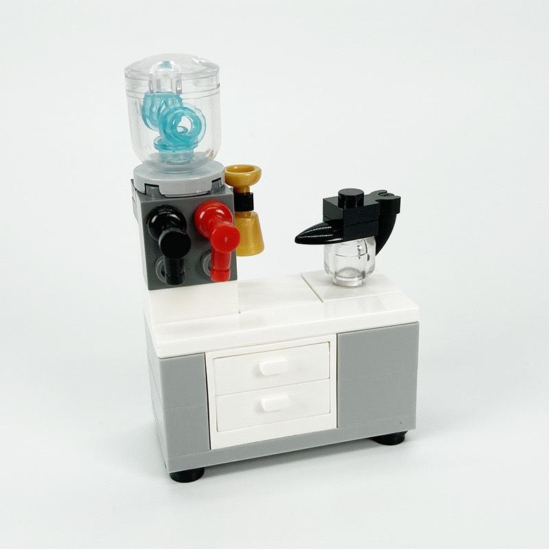 MOC Small Modern Home Particle Sofa TV Cabinet Interior Decoration Furniture DIY Building Blocks