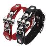 Gotisches Totenkopf-Armband für Damen Herren PU-Lederarmband Punk Rock Accessoire Stapelbarer Schmuck für rebellische Looks
