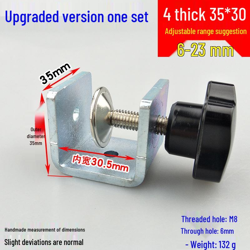 Square Tube Clamp U-Angle Clip with Hole Connector for Mounting