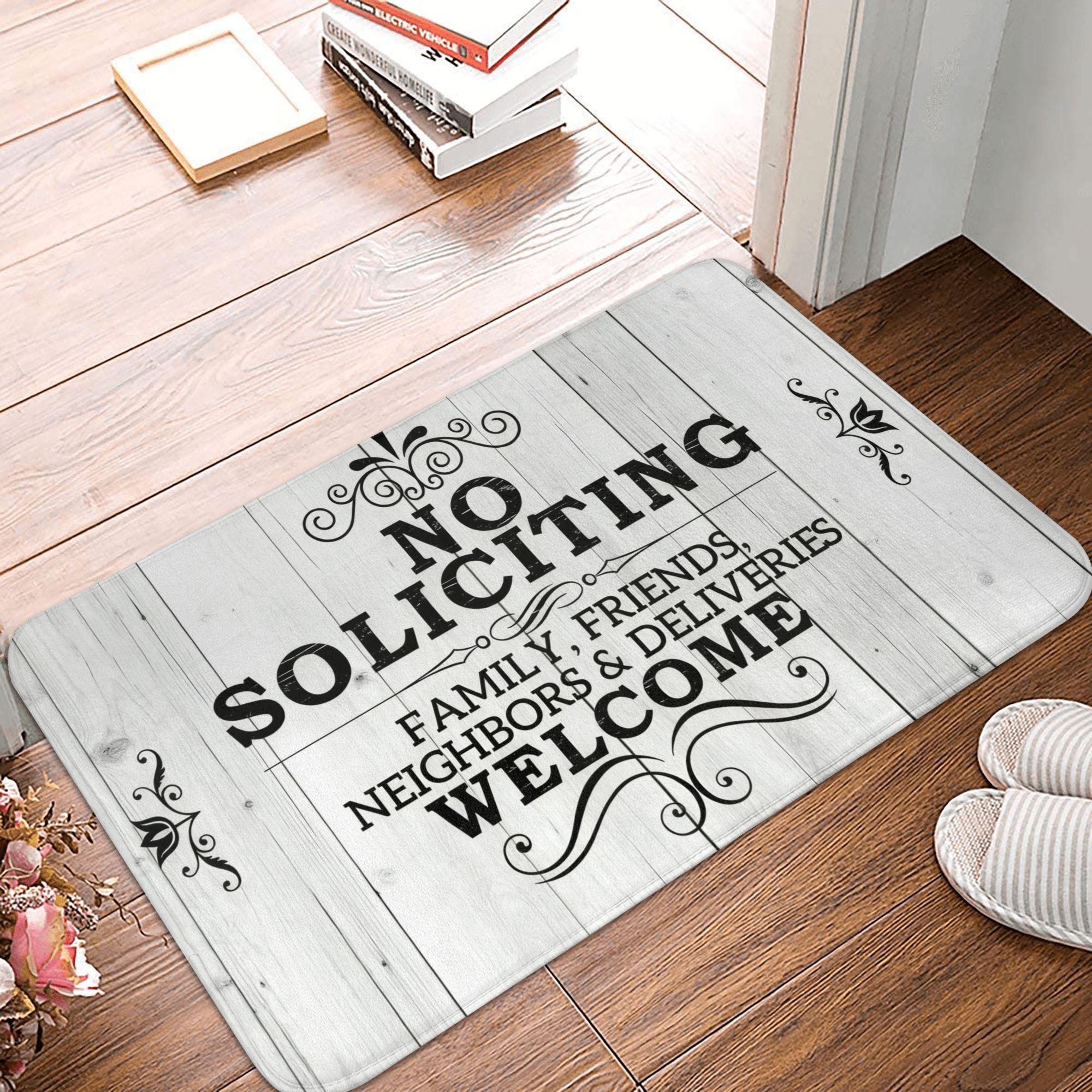 

No Soliciting I Know You Saw That Front Door Mat Anti-Slip Outdoor Waterproof Doormat Floor Bath Entrance Rug Carpet 40cmx60cm
