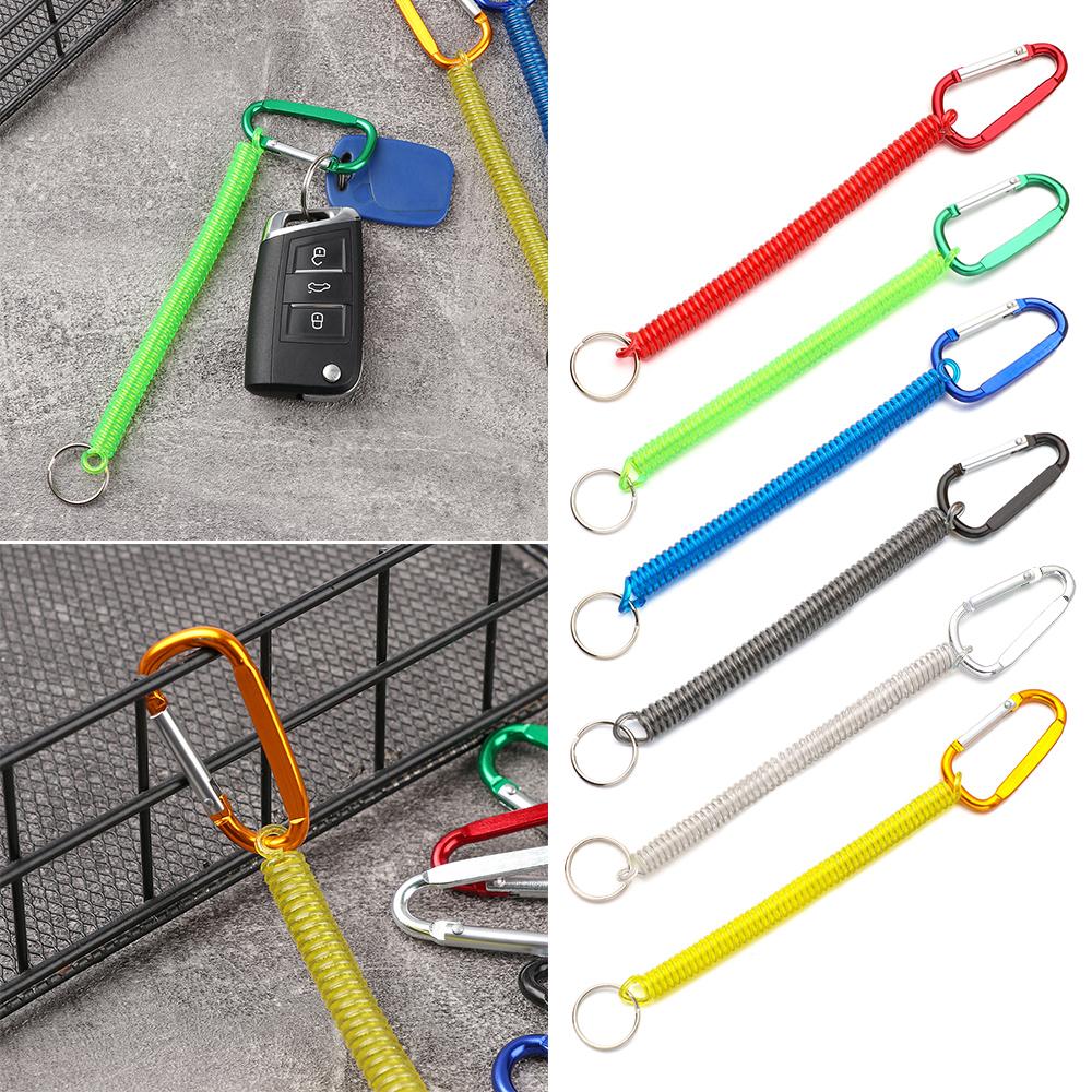 

Кемпинг Портативные рыболовные шнурки Кемпинг Карабин Пружина Эластичная веревка Анти-потерянный телефон Брелок