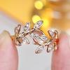 French-style, Lightweight Luxury Ring Featuring Wheat Stalk and Vine Motifs with Cubic Zirconia Gentle and Ethereal Adjustable Accessories, Niche