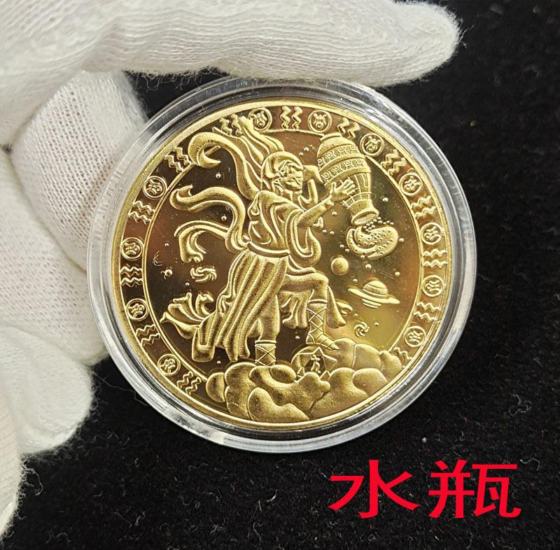 Metal Zodiac Commemorative Coin Capricorn Design 3D Relief Collectible Coin Custom Made Souvenir Coin for Astrology Enthusiasts