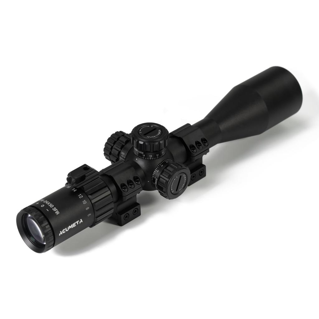 ACUMETA Oculus 6-24X50 FFP Riflescope, 30mm Tube Hunting Riflescope with 20mm Rail Scope Rings