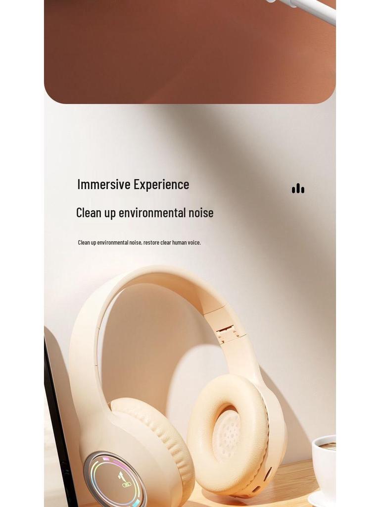 QCM3 Wireless Bluetooth Headset with Microphone, Heavy Bass, Over-ear, Compatible with Apple Devices