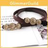 Fashion Solid Color Gold Character Avatar Decoration Women Slim Belt For Office Wear And Casual Outfits