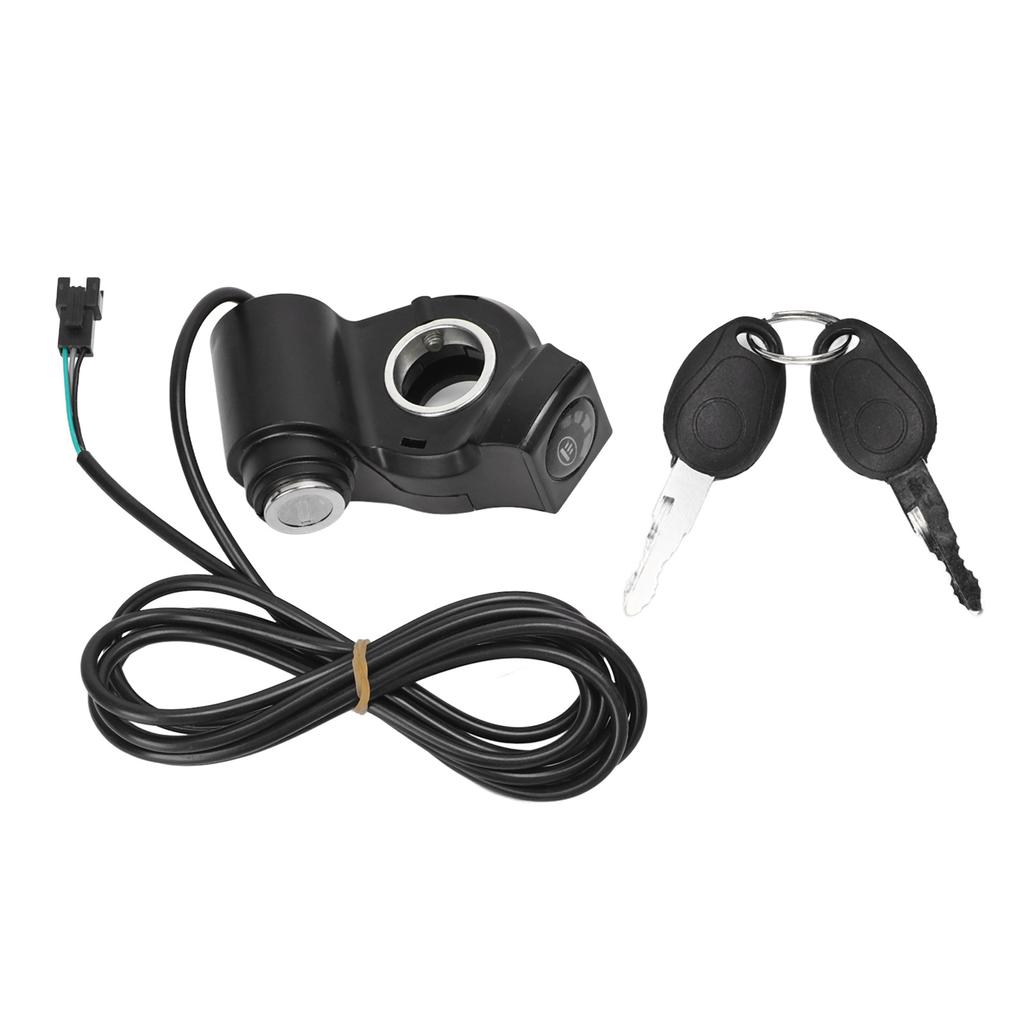 Poignée Accélérateur Vélo Électrique 4 Lumières Verrouillage Vitesse Poignées Accélérateur Tournantes avec Clés pour Modification Vélo Électrique 48V SM