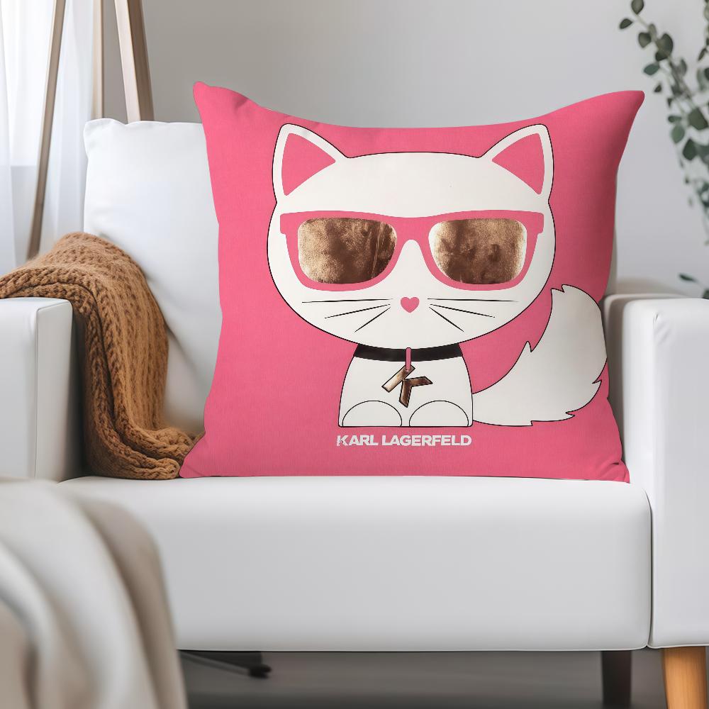 

Cartoon Cool K-Karl Cute Cat Pillow Case Applicable Space For Guest Rooms Interiors Cars Office House Decoration 12x12Inch